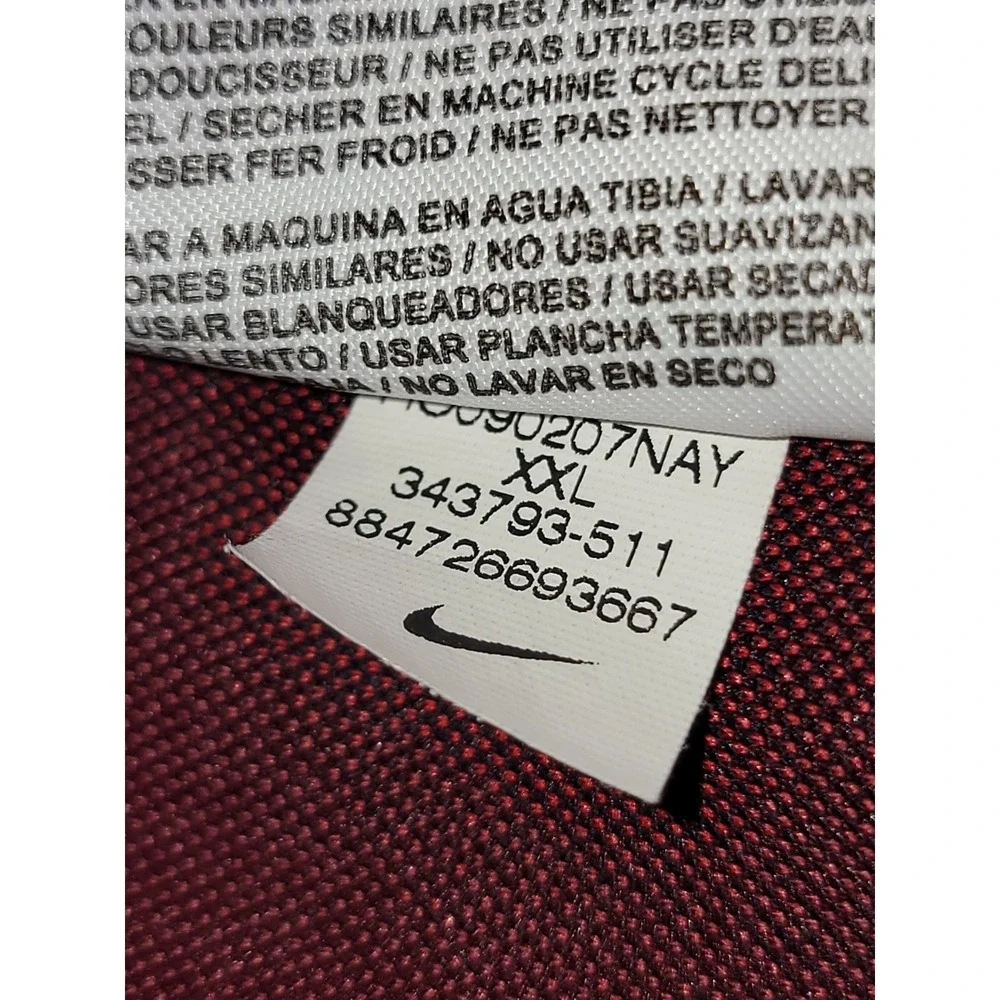 Nike Golf Polo Shirt Mens XXL Geometric Pattern‎ Black / Burgundy Active Dri-Fit